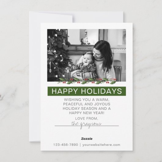 Prettige feestdagen Onroerend goed Kaart Sjabloon (Achterkant)