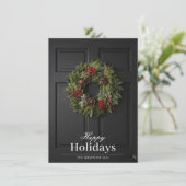 Prettige feestdagen Onroerend goed Kaart Sjabloon (Staand voorkant)