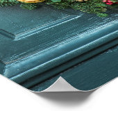 prettige feestdagen op mooie deur poster (Hoek)