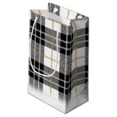 prettige feestdagen op Schotse tartan plaid Klein Cadeauzakje (Achterkant Gekanteld)