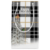 prettige feestdagen op Schotse tartan plaid Klein Cadeauzakje (Voorkant)