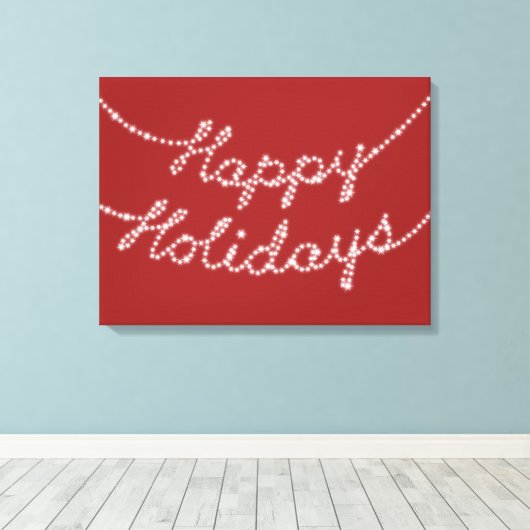 prettige feestdagen op Twinkle Lights Canvas (Insitu (Houten vloer))