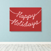 prettige feestdagen op Twinkle Lights Canvas Afdruk (Insitu (Houten vloer))