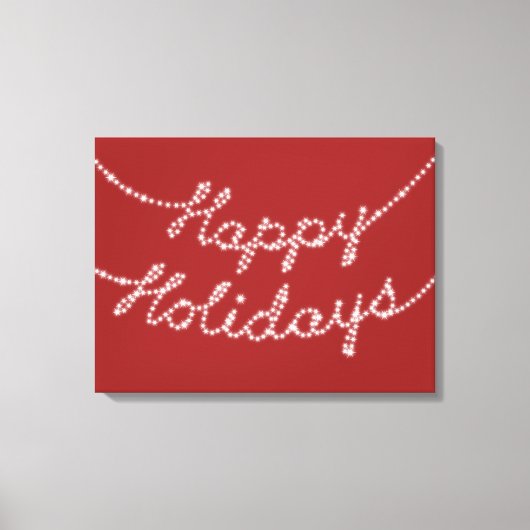prettige feestdagen op Twinkle Lights Canvas Afdruk (Voorkant)