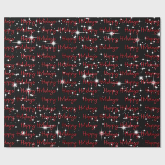 prettige feestdagen op zwart cadeaupapier (Vlak)