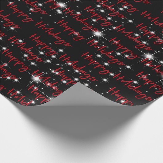 prettige feestdagen op zwart cadeaupapier (Hoek)