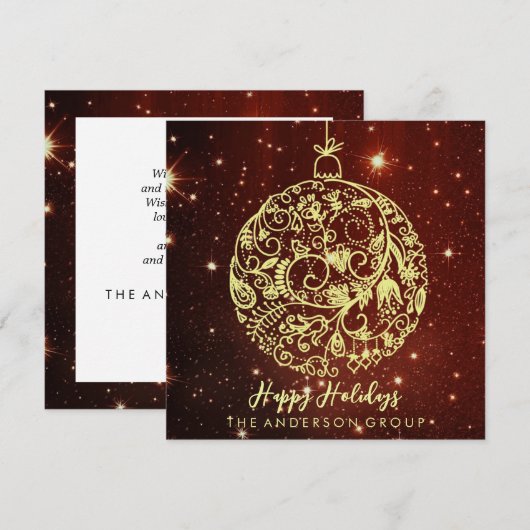 Prettige feestdagen Ornament Elegant Bedrijf (Voorkant / Achterkant)