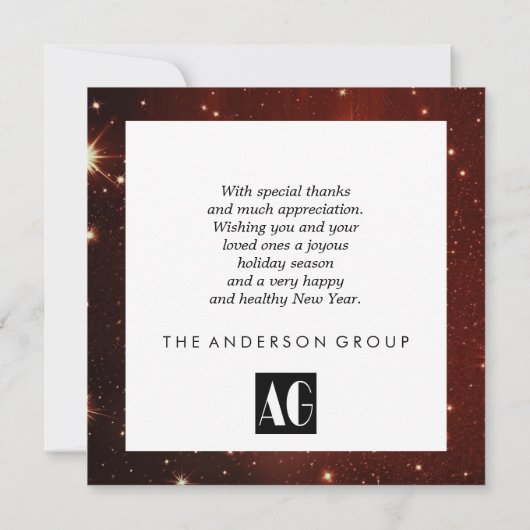 Prettige feestdagen Ornament Elegant Bedrijf (Achterkant)