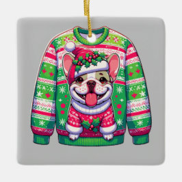 Prettige feestdagen Ornament Franse bulldog