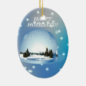 prettige feestdagen Ornament! Keramisch Ornament (Achterkant)