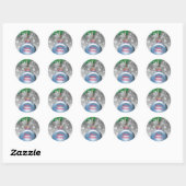prettige feestdagen ornament kerstenvelop ronde sticker (Vel)