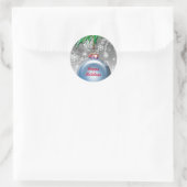 prettige feestdagen ornament kerstenvelop ronde sticker (Tas)