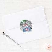 prettige feestdagen ornament kerstenvelop ronde sticker (Envelop)