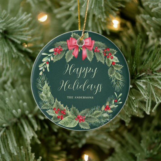 Prettige feestdagen Ornament kerstkrans (Boom)