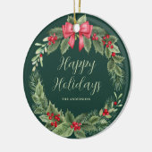 Prettige feestdagen Ornament kerstkrans (Links)