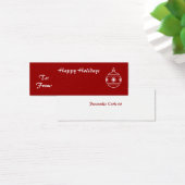 Prettige feestdagen, ornament op rode achtergrond mini visitekaartjes (Bureau)