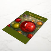 Prettige feestdagen Ornament Wenskaart Rood en Gro (Gedraaid)