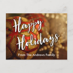 Prettige feestdagen Ornamenten Foto & Typografie