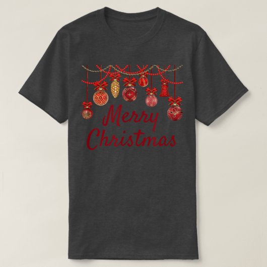 prettige feestdagen Ornamenten Merry Kersthanukkah T-shirt (Design voorkant)