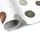 Prettige feestdagen Ornamenten Neutraal Feestgesch Cadeaupapier (Rol Hoek)