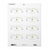 prettige feestdagen Ornamenten Papiernaam van part Etiket (Full Sheet)