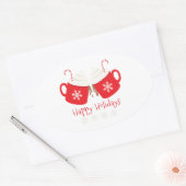 prettige feestdagen ovale sticker (Envelop)