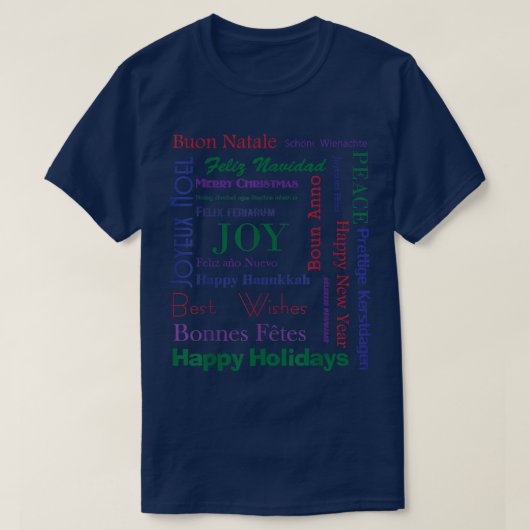 prettige feestdagen over de hele wereld t-shirt (Design voorkant)