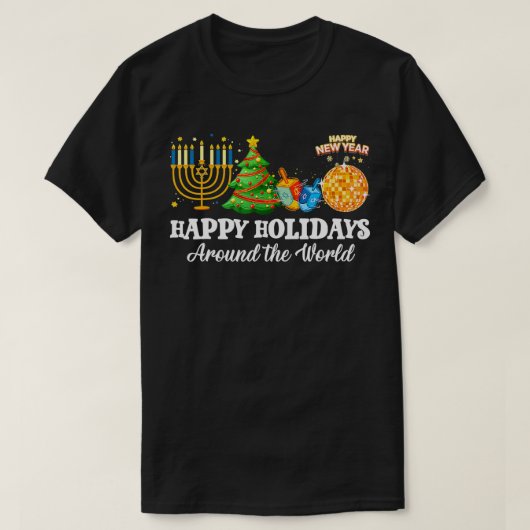 prettige feestdagen over de hele wereld t-shirt (Design voorkant)