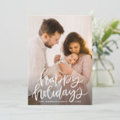 Prettige feestdagen Overlay-foto met witte letters Feestdagenkaart (Staand voorkant)