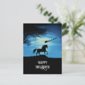 Prettige feestdagen Paard en kerstman (Staand voorkant)