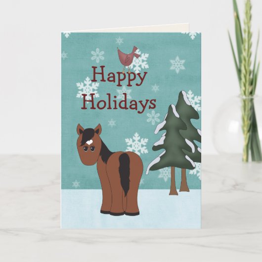 Prettige feestdagen Paard Kerst Wenskaart (Voorkant)