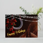 prettige feestdagen Paarden en Hoefijzers kerstfla (Staand Voorkant)