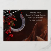 prettige feestdagen Paarden en Hoefijzers kerstfla (Achterkant)