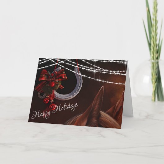 prettige feestdagen Paarden en Hoefijzers Kerstmis (Voorkant)