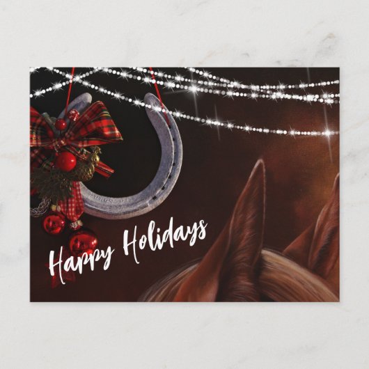 prettige feestdagen Paarden en Hoefijzers Kerstmis (Voorkant)