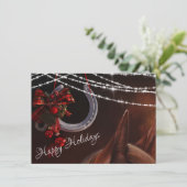 prettige feestdagen Paarden en Hoefijzers Kerstmis Feestdagenkaart (Staand voorkant)