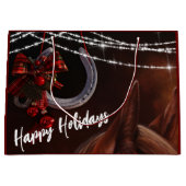 prettige feestdagen Paarden en Hoefijzers Kerstmis Groot Cadeauzakje (Voorkant)