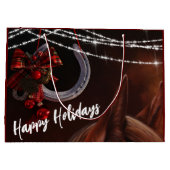 prettige feestdagen Paarden en Hoefijzers Kerstmis Groot Cadeauzakje (Achterkant)