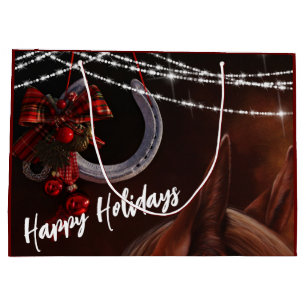 prettige feestdagen Paarden en Hoefijzers Kerstmis Groot Cadeauzakje
