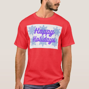 prettige feestdagen Paars ontwerp en sneeuwvlokken T-shirt