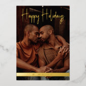 prettige feestdagen Paarse Modern Calligrafie Kers (Voorkant)