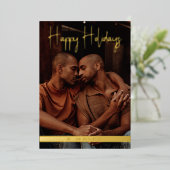 prettige feestdagen Paarse Modern Calligrafie Kers (Staand Voorkant)