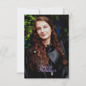 prettige feestdagen Paarse ruimte Galaxy Typografi Kaart (Voorkant)