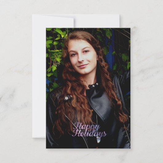 prettige feestdagen Paarse ruimte Galaxy Typografi Kaart (Voorkant)