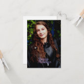 prettige feestdagen Paarse ruimte Galaxy Typografi Kaart (Voorkant / Achterkant in situ)