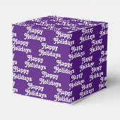 "Prettige feestdagen" paarse vioolse cadeaubon Bedankdoosjes (Achterkant)