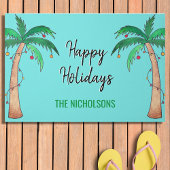 Prettige feestdagen Palmbomen Deurmat