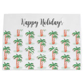 Prettige feestdagen Palmboom Kerstmis Groot Cadeauzakje (Voorkant)