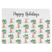 Prettige feestdagen Palmboom Kerstmis Groot Cadeauzakje (Achterkant)