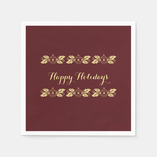 prettige feestdagen Papier Napkins van RoseWrites Servetten (Voorkant)